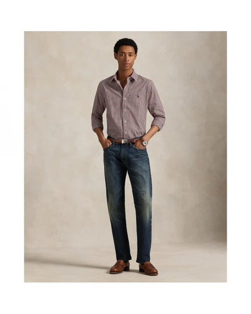 ralph lauren camisa manga larga hombre rojo