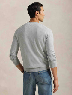 Sueter Ls Sf Vn Pp-Long Sleeve-Sweater Ralph Lauren Para Hombre De Color Gris