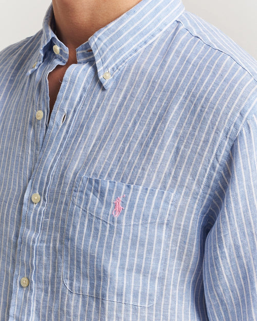 CAMISA M/L RALPH LAUREN HOMBRE 52E HARBOR ISLAND BLUE WHITE 710P07024002