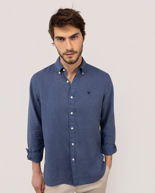 Camisa Lino EL GANSO HOMBRE AZUL