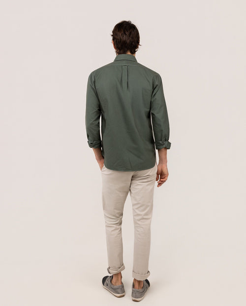 Camisa Algodón Garment Dyed EL GANSO HOMBRE VERDE