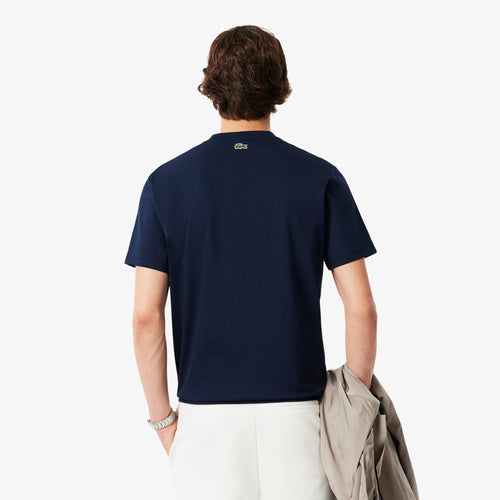 LACOSTE TH6541166 CAMISETA ESTAMPADA NAVY BLUE