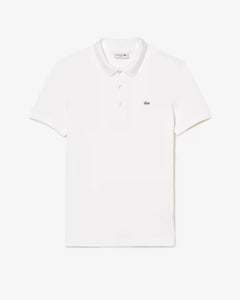 lacoste tipo polo elasizado al cuerpo blanco SLIM FIT
