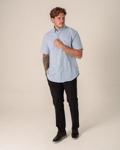 NAUTICA CAMISA M/C DE HOMBRE AZUL 0199WS-41C