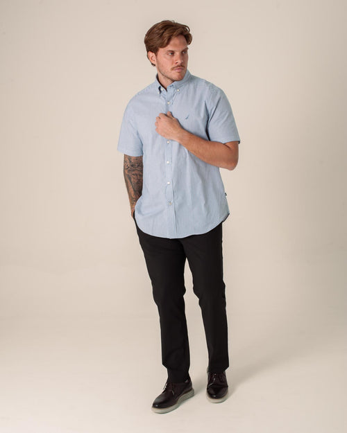 NAUTICA CAMISA M/C DE HOMBRE AZUL 0199WS-41C