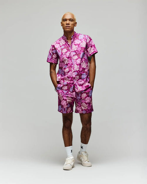 psycho bunny camisa hombre manga corta morado