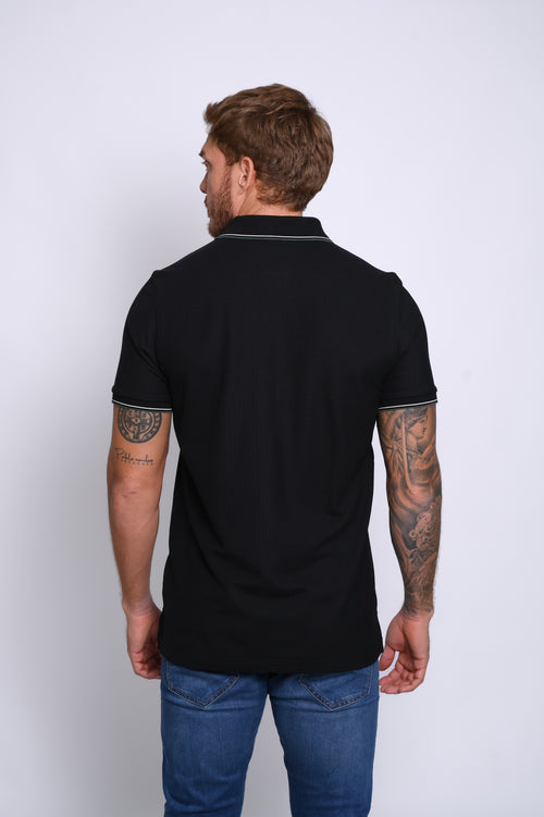 PSYCHO BUNNY POLO MANGA CORTA HOMBRE FANTASIA NEGRO