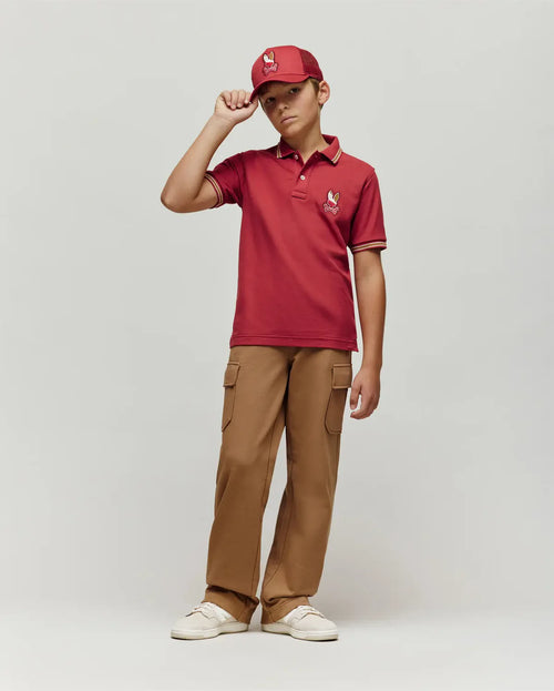 psycho bunny polo manga corta niño fantasia rojo