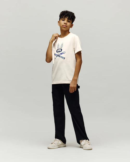 PSYCHO BUNNY CAMISETAS NIÑO BLANCO
