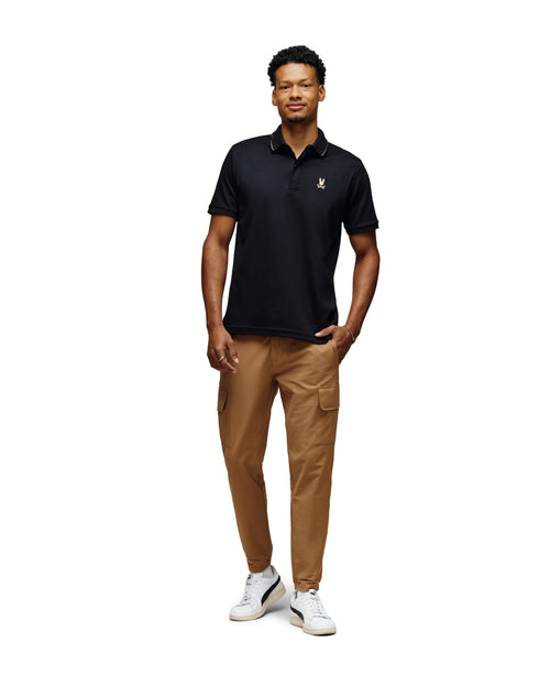 PSYCHO BUNNY CAMISETA TIPO POLO HOMBRE NEGRO