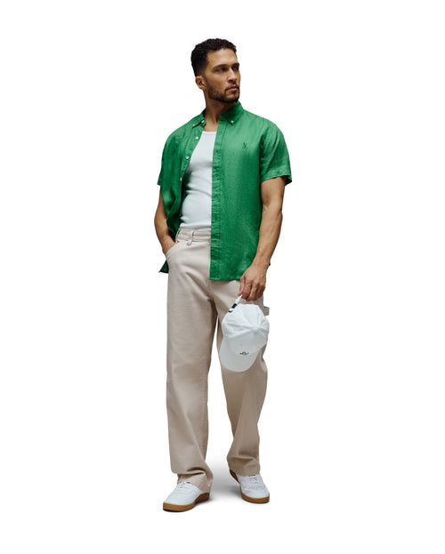 CAMISA M/C PSYCHO BUNNY PARA HOMBRE COLOR VERDE B6Q679C200321