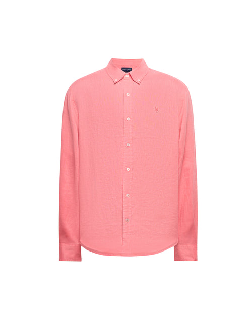PSYCHO BUNNY CAMISA MANGA LARGA DE LINO ALDINE PARA CABALLERO HOMBRE ROJO B6C678C200663