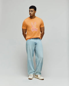 PSYCHO BUNNY CAMISETA ESTAMPADA BORDADA OLIVIER PARA CABALLERO HOMBRE NARANJA MT0200200805