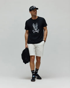 PSYCHO BUNNY CAMISETA ESTAMPADA BORDADA OLIVIER PARA CABALLERO HOMBRE NEGRO MT0200200001