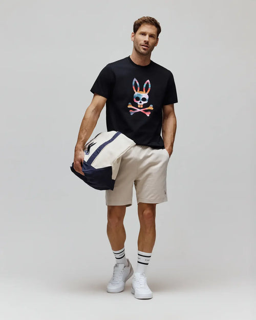 PSYCHO BUNNY CAMISETA ESTAMPADA RAPHAEL PARA CABALLERO HOMBRE NEGRO MT0200225001