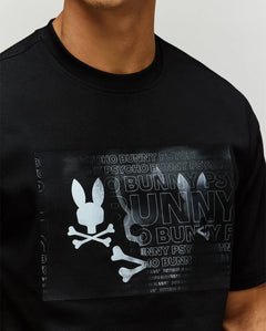 PSYCHO BUNNY CAMISETA HOLGADA ESTAMPADA JARVIS PARA CABALLERO HOMBRE NEGRO MT0200332001