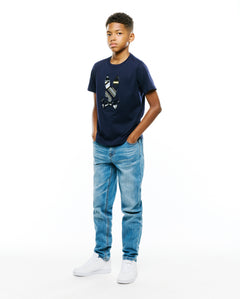 CAMISETA PSYCHO BUNNY PARA NIÑO COLOR AZUL