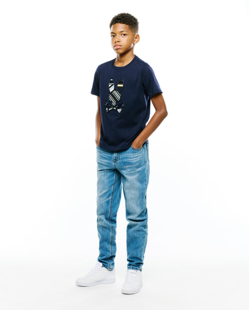 CAMISETA PSYCHO BUNNY PARA NIÑO COLOR AZUL