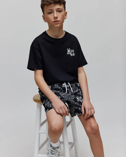 T-SHIRT PSYCHO BUNNY PARA NIÑO COLOR NEGRO KT0200157001