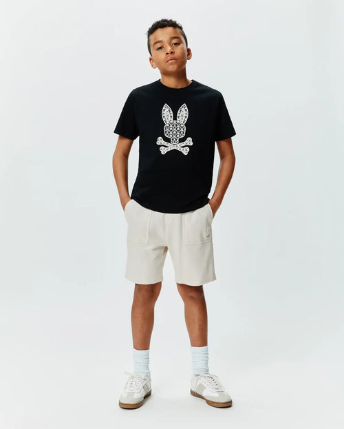 T-SHIRT PSYCHO BUNNY PARA NIÑO COLOR NEGRO KT0200182001