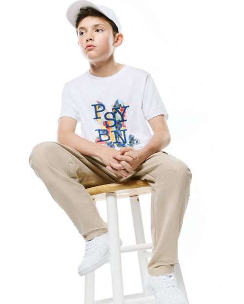 CAMISETA PSYCHO BUNNY PARA NIÑO COLOR BLANCO