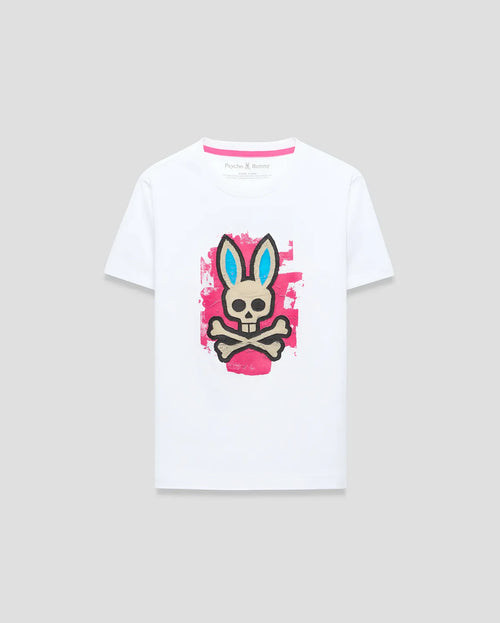 T-SHIRT PSYCHO BUNNY PARA NIÑO COLOR BLANCO KT0200193100