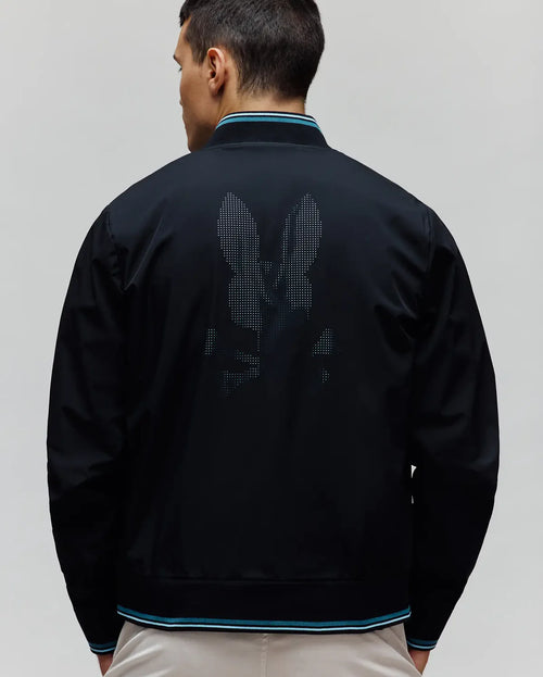 PSYCHO BUNNY CHAQUETA CAZADORA DE NAILON ALDRIN PARA CABALLERO HOMBRE NEGRO MO1100057001