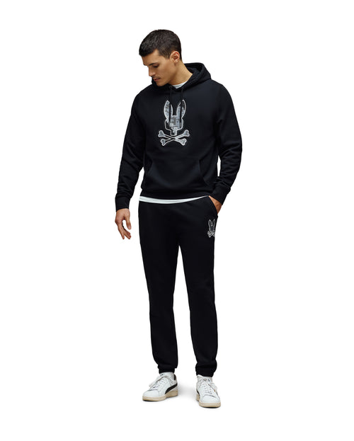 PSYCHO BUNNY PANTALÓN DEPORTIVO CON LOGO BORDADO PIXELADO OLIVIER PARA CABALLERO HOMBRE NEGRO MB0800048001