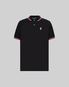 POLO M/C PSYCHO BUNNY PARA HOMBRE COLOR NEGRO MT0100127001
