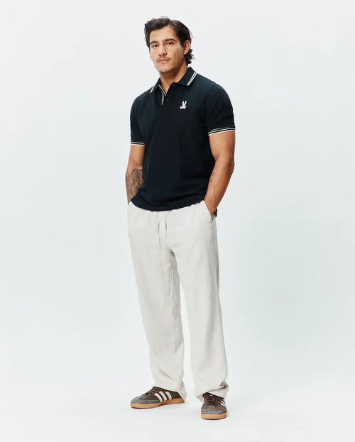 POLO M/C PSYCHO BUNNY PARA HOMBRE COLOR NEGRO MT0100193001