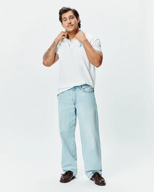 POLO M/C PSYCHO BUNNY PARA HOMBRE COLOR BLANCO MT0100193100