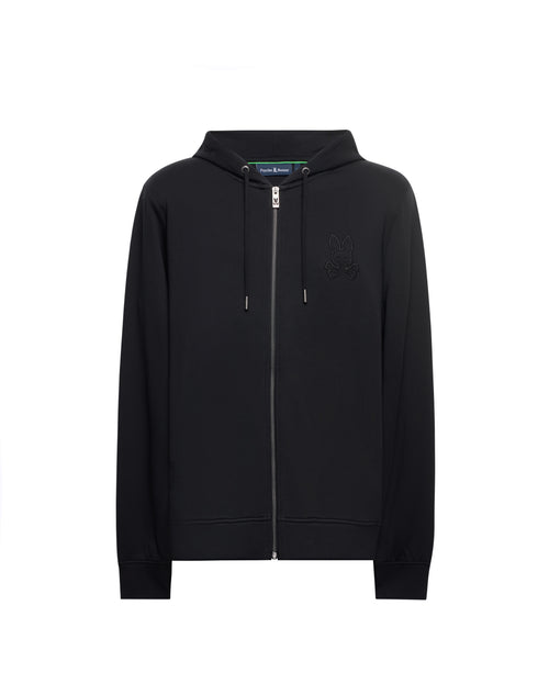 PSYCHO BUNNY SUDADERA CON CAPUCHA Y CREMALLERA BARRY PARA CABALLERO HOMBRE NEGRO MT0500176001