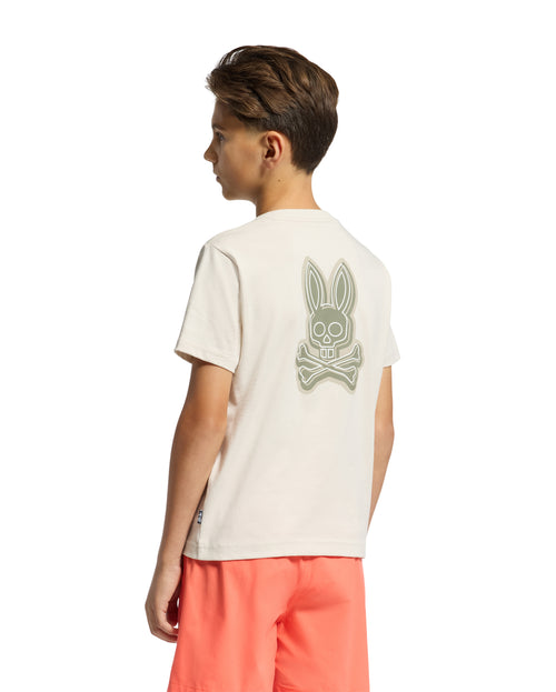PSYCHO BUNNY CAMISETA NIÑO CUELLO REDONDO BEIGE