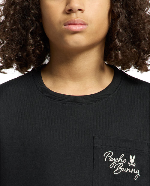 PSYCHO BUNNY CAMISETA NIÑO CUELLO REDONDO NEGRO