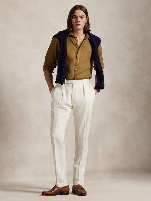 RALPH LAUREN CAMISA MANGA LARGA HOMBRE MARRON