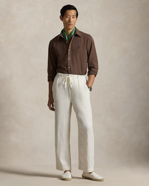 RALPH LAUREN HOMBRE CAMISA M/L MARRON