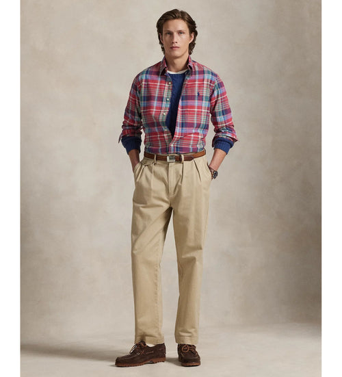 ralph lauren camisa manga larga hombre rojo