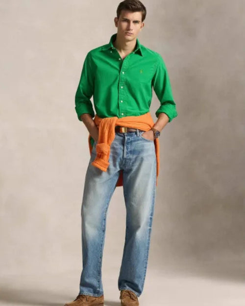 Camisa Manga Larga Cubdppcs-Long Sleeve-Sport Shirt Ralph Lauren Para Hombre De Color Verde