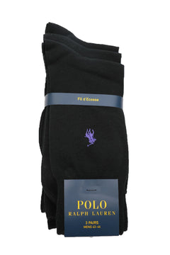 Medias 3pk negras ralph lauren para hombre