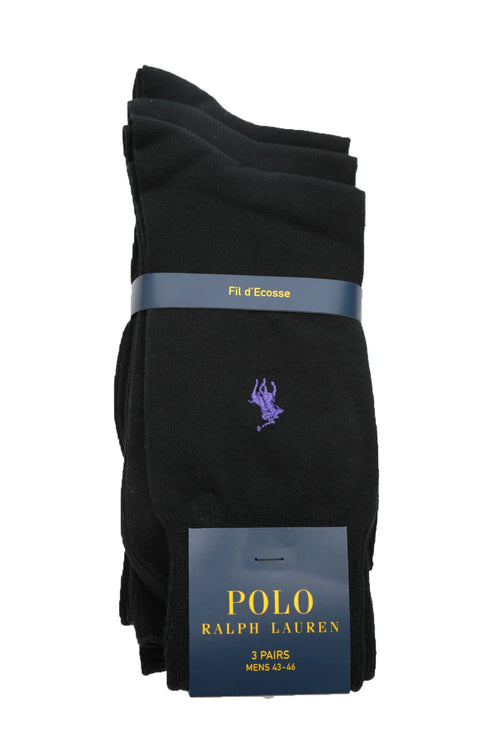 Medias 3pk negras ralph lauren para hombre