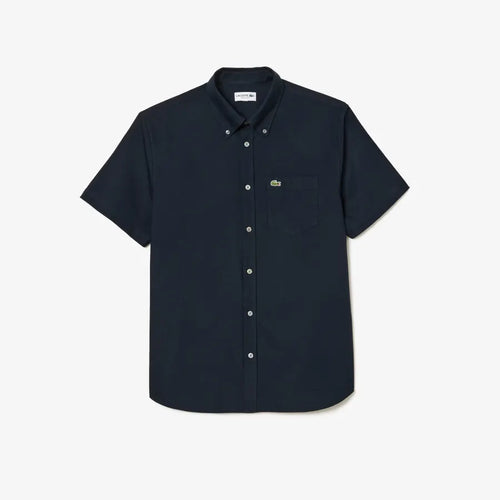 LACOSTE CH1917F2W CAMISA OXFOR MANGA CORTA FIT BLUE