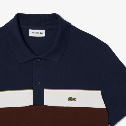 LACOSTE PH59186WZ POLO MINIPIQUE COLOR BLOCK NAVY BLUE