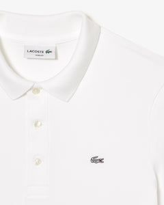 lacoste tipo polo elasizado al cuerpo blanco SLIM FIT