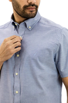 NAUTICA CAMISA M/C DE HOMBRE AZUL 01100W-4G3