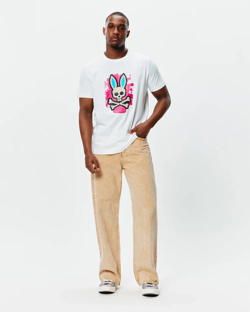 T-SHIRT PSYCHO BUNNY PARA HOMBRE COLOR BLANCO MT0200306100