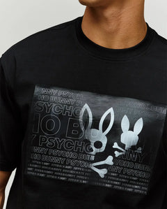 PSYCHO BUNNY CAMISETA HOLGADA ESTAMPADA JARVIS PARA CABALLERO HOMBRE NEGRO MT0200332001