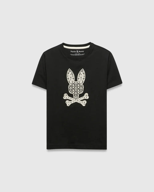 T-SHIRT PSYCHO BUNNY PARA NIÑO COLOR NEGRO KT0200182001