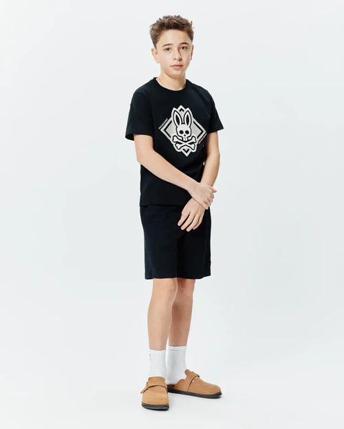 T-SHIRT PSYCHO BUNNY PARA NIÑO COLOR NEGRO KT0200188001