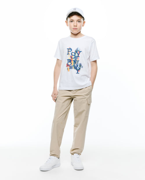 CAMISETA PSYCHO BUNNY PARA NIÑO COLOR BLANCO