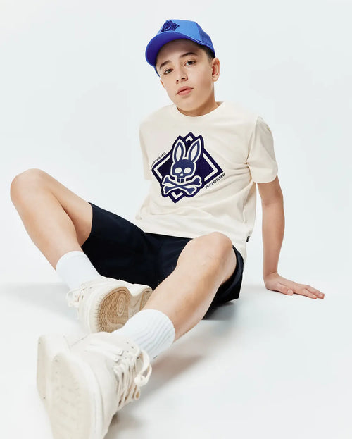 T-SHIRT PSYCHO BUNNY PARA NIÑO COLOR BLANCO KT0200188250